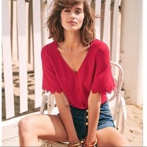 SÉZANE Aretha Blouse in Raspberry